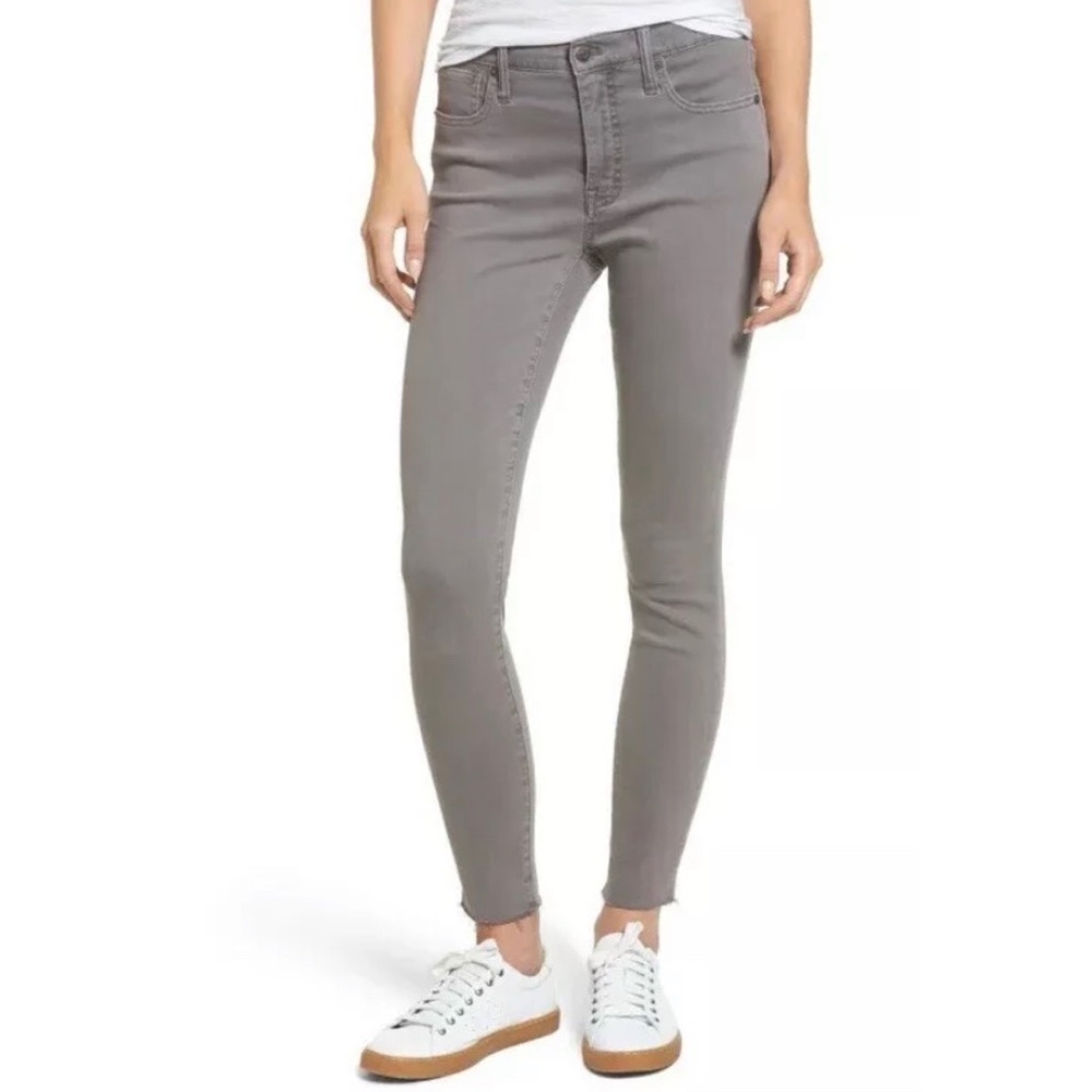 Madewell 9" High Rise Skinny Jeans 24 Gray Raw Hem